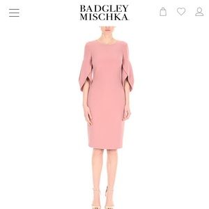 Badgley Mischka Rosette sleeve day dress